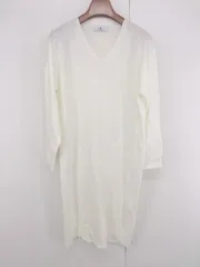 ◇ ◎ Sonny Label URBAN RESEARCH シンプル 無地 Vネック 長袖 膝丈 ニットワンピース サイズF オフホワイト レディース E  【1306210003947】