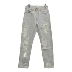 moussy マウジー レディース ストレートデニム 23インチ　ダメージ加工 ウォッシュ加工 スキニー　ジーンズ　スキニー 20240531-0013