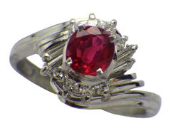 ルビー ダイヤモンドリング Pt900 5.6g 10号　Jewelry Ruby0.59ct Dia0.21ct Ring