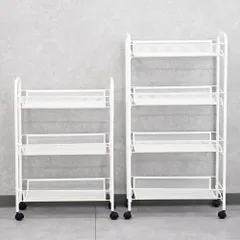 ワゴン 収納 キャスター付き 収納ラック 隙間収納  4段ワゴン キッチンラック コンパクト リビング収納 小物収納 タオル収納 キッチンワゴン 北欧のサムネイル