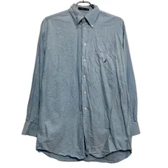NAUTICA 長袖 無地シャツ ノーティカ L~ ブルー ボタンダウン ポケット 古着卸 アメリカ仕入 a611-6962のサムネイル