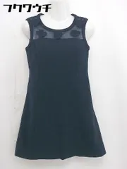 ◇ Univerval Muse シースルー 切替 花柄 ノースリーブ 膝丈 ワンピース ネイビー レディース  【中古】 【1106110000486】