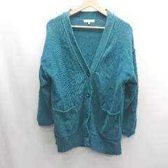 ◇ ⊇ GLOBAL WORK グローバルワーク 長袖 カーディガン サイズM ターコイズブルー系 レディース E  【1501160033604】