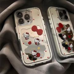 スマホケース　キティちゃん　ホワイト　鏡　ミラー　iPhone対応　アイフォンケース　iPhone16pro/16promax/15/14/13　可愛いケース　海外限定　新品未使用