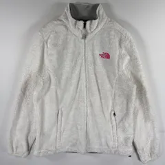 古着 ザ・ノースフェイス THE NORTH FACE フルジップフリースジャケット トレーナー ワンポイントロゴ ボア L  ホワイト レディース