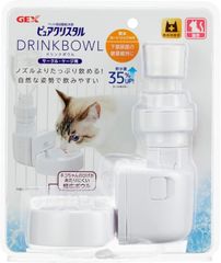 GEX ピュアクリスタル ドリンクボウル サークル・ケージに取り付け 飲みやすい浅皿形状 軟水カートリッジ1個付き 猫用