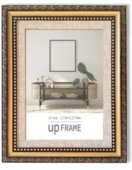 アンティーク風 写真立て おしゃれ フォトフレーム 額縁 御洒落 樹脂製 置き掛け兼用 レトロ アンティーク ヴィンテージ 壁掛け 卓上 縦横兼用 額縁 (2L版 Gold)