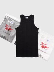 【ネコポス送料無料】Miller ミラー 102c リブ タンクトップ レディース メンズ 綿100 白 黒 インナー アウター Panel-rib Tanktop Robert P. Miller タンク 110C