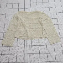 ◇ ⊂ ナチュラルクチュール 透け編みメッシュ 長袖 ラメ入り透けレースカットソー サイズ- ホワイト系 レディース E  【1508250013034】