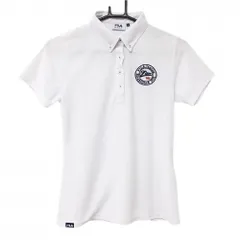 フィラゴルフ 半袖ポロシャツ 白 凸凹生地 ロゴ刺しゅう レディース M ゴルフウェア FILA GOLF