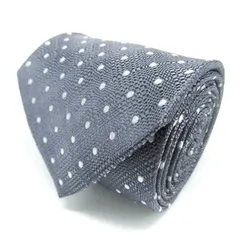 ステファノ バレンチノ ブランド ネクタイ ドット チェック柄 格子柄 シルク PO  メンズ グレー STEFANO VALENTINO 【中古】