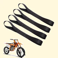 【特価セール】転倒防止 イダウンベルトラッシングベルト 牽引フック バイク 自転車 多用途 梱包 固定ベルト カーゴベルト ソフトループ 荷物ベルトタイダウンベルト 固定 4個セット 40*2.5cm 運搬用 タイダウンストラップ 荷締めベルト ブラック Fu