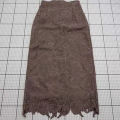 ◇ ⊂ MERCURYDUO レースタイトスカート ブラウン系 Mサイズ レディース E  【1509100018056】