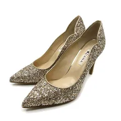 新品 DIANA 踵フラワーカットパンプス グリッターハイヒール DIANA - DIANA/踵フラワーカットパンプス/グリッター 22.5cmの