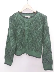 ◇ Chaco closet チャコ クローゼット 長袖 ニット カーディガン サイズF グリーン ブラック系 レディース P  【1405290000737】