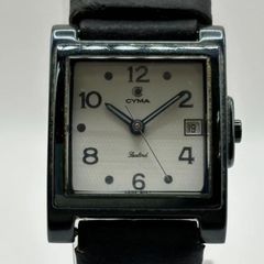 ◎【✨高級ブランド✨】CYMA 腕時計　レディース　watch スクエア　おしゃれ　アンティーク　ヴィンテージ　時計　ウォッチ　皮ベルト　かわいい　シーマ　高級　百貨店　セレブ　レア　希少　ビンテージ　婦人　女性用　キラキラ　豪華　おでかけ　レトロ　昭和