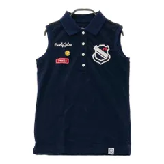 サイズ：00 PEARLY GATES パーリーゲイツ  ノースリーブポロシャツ ニコちゃん  ネイビー系 [240101385624]# ゴルフウェア レディース ストスト