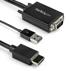 StarTech.com VGA - HDMI 変換アダプタケーブル 2m USBオーディオ対応 1920x1080 アナログRGBからHDMIに変換 VGA2HDMM2M 1