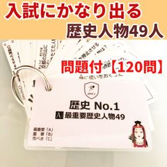 入試によく出る歴史人物49人～中学受験～フラッシュカード～　暗記カード　中学受験