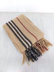 バーバリー BURBERRY カシミヤ混ノバチェックマフラー レディース 表記