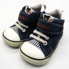 ミキハウス スニーカー ハイカット ブランド ダブルビー シューズ 靴 ベビー 男の子用 13サイズ ブルー MIKIHOUSE 【中古】