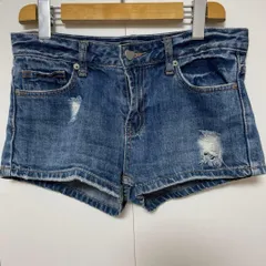 INGNI イング デニム ブルー ダメージ加工 ショートパンツ M