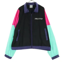 PEANUTS ピーナッツ 70周年記念 背面プリント 長袖 クレイジーパターン ジップジャケット M ブラック系 レディース 古着