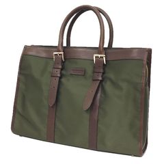 BURBERRY BLACK LABEL バーバリーブラックレーベル ブリーフケース ビジネスバッグ カーキ×ブラウン メンズ　aq11635