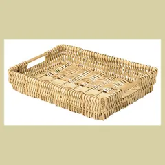 『煮柳』四角タイプトレー（両手持ち）「40×30×7cm」　※浅型,アジアン,リーズナブル,和,かご,バスケット,籐,収納,インテリア,ケース,キッチン,業務用,トレイ,陳列,まとめ買い,セット割引,定番,シンプル,天然素材,シリーズ