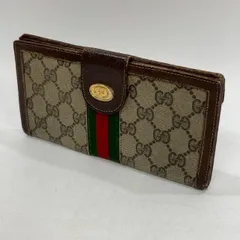 良品 オールドグッチ 二つ折り 長財布 GGスプリーム PVCレザー ブラウン 良品 オールドグッチ 二つ折り 長財布 GGスプリーム PVCレザー