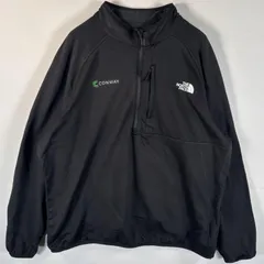 古着 ザ・ノースフェイス THE NORTH FACE ハーフジップフリースジャケット ライナートレーナー ワンポイント 大きいサイズ XXL  ブラック メンズ