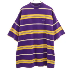 NAUTICA ノーティカ ボーダー柄 半袖 Tシャツ S パープル メンズ 古着