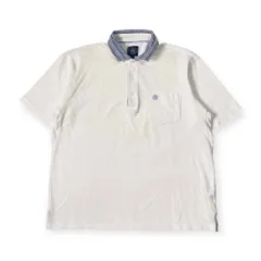 J.Press ジェイプレス ポケット 鹿の子 半袖 ポロシャツ LL/ホワイト メンズ