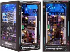 [新品※未使用] Shuiling ドールハウス ミニチュア 【町の街路風景】 ミニチュアハウス 木製 本棚の装飾 ミニチュアドールハウス キット ブックエンド 木製パズル 立体パズル LEDライト付き ブックヌック キット DIYクラフトキット 贈り物 