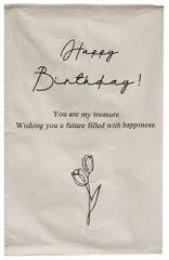 【新着商品】おしゃれなカフェ風ウォールアート 誕生日 インテリア 壁飾り ファブリックポスター 花柄 チューリップイラスト (Bタイプ) 飾り バースデー 壁掛け レトロ タペストリー