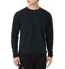 【新品】new balance(ニューバランス) メンズ 長袖 Tシャツ　Black Out Collection ポリワッフルロングスリーブシャツ トレーニング  スポーツウエア  速乾吸汗    ブラック  AMT45259-BK