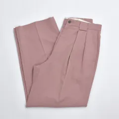 80s 日本製 PREPPIE プレッピー 2タック アルミYZIP ワイドテーパード スラックス トラウザーズ パンツ ダスティピンク ジャパンヴィンテージ ビンテージ 古着 メンズW30インチ相当