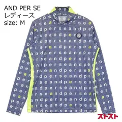 AND PER SE アンパスィ 長袖ハイネックインナーTシャツ 総柄 ネイビー系 M [240101141709]#のサムネイル