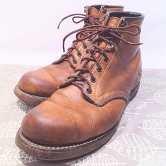 【希少】Chippewa レースアップブーツ　黒刺繍タグ　7ホール　茶　ソール全長約30 cm