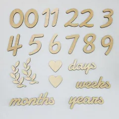 ☆ Aタイプ ☆ レターバナー 木製 レターバナー 木製 木製カレンダー 月齢フォト ニューボーンフォト 記念日用レターバナー お食い初め 100日 撮影小物 誕生日 飾り付け 記念 バースデー飾り かわいい おしゃれ 男の子 女の子 写真 インスタ 写真装飾