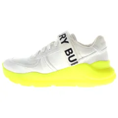 BURBERRY (バーバリー) RONNIE ZIG TRAINER ラバーソール レザーローカットスニーカー ホワイト/イエローのサムネイル