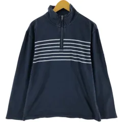 古着 ノーティカ NAUTICA ボーダー柄 ハーフジップスウェットシャツ トレーナー メンズL相当/eaa501056