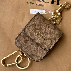 [新品値下げ] コーチ ミニ バッグチャーム 小物入れ コインケース シグネチャー キャンバス キーホルダー