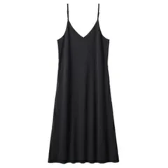 ☆ ブラック ☆ ロングサイズ ☆ 本気で使える！カラフル＆こだわり仕様キャミワンピ キャミワンピ レディース ワンピース ロングワンピ ノースリーブ キャミソールワンピース ワンピ ロング 体型カバー こだわり仕様キャミワンピ おしゃれ シンプル