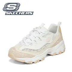 【新品 箱あり】SKECHERS スケッチャーズ スニーカー レディース 厚底 ダッドスニーカー 黒 花 レース 刺繍 軽量 幅広 疲れない 歩きやすい 人気  ウォーキングシューズ 大きいサイズ 50代 新作SKECHERS D'Lites  896085