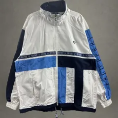 フレディ・ペリー 白 青 ジップアップジャケット 282