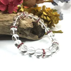 パワーストーン ブレスレット 水晶 天然石ブレス （ピンク）レディース 女性  数珠ブレス 開運 プレゼント ギフト [20]