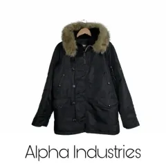 ALPHA INDUSTRIES(アルファ インダストリーズ) N3B ファーフード付きジャケット 黒 マウンテンパーカー MA-1ジャンパー 90s ヴィンテージ