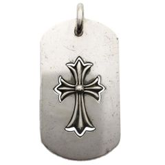 ChromeHearts クロムハーツ LARGE DOG TAG CUT OUT CROSS WITH TINY CROSS D/TAG LRG TNY CRS ラージドッグタグ カットアウト w/タイニーCHクロス ペンダント ネックレス