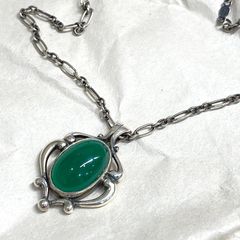 未使用！ジョージェンセン 揺れる ネックレス 81 グリーンアゲイト